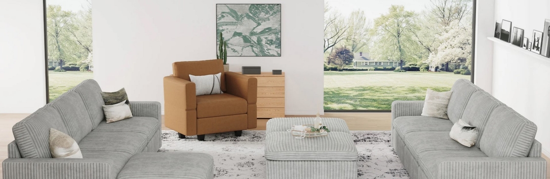 Belffin 5 Seats Modular Velvet Tufted Pull out Sofa Cover Image