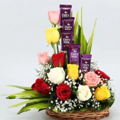 Rose N Dairy Milk Gift Basket YuvaFlowers Profile Picture