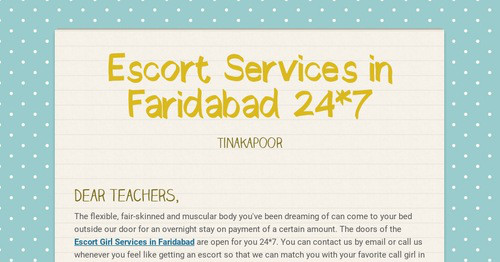 Escort Services in Faridabad 24*7 | Smore Newsletters