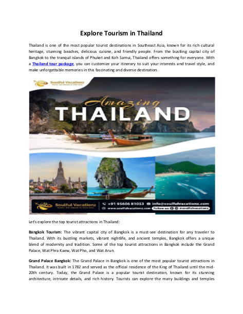Explore Tourism in Thailand | edocr