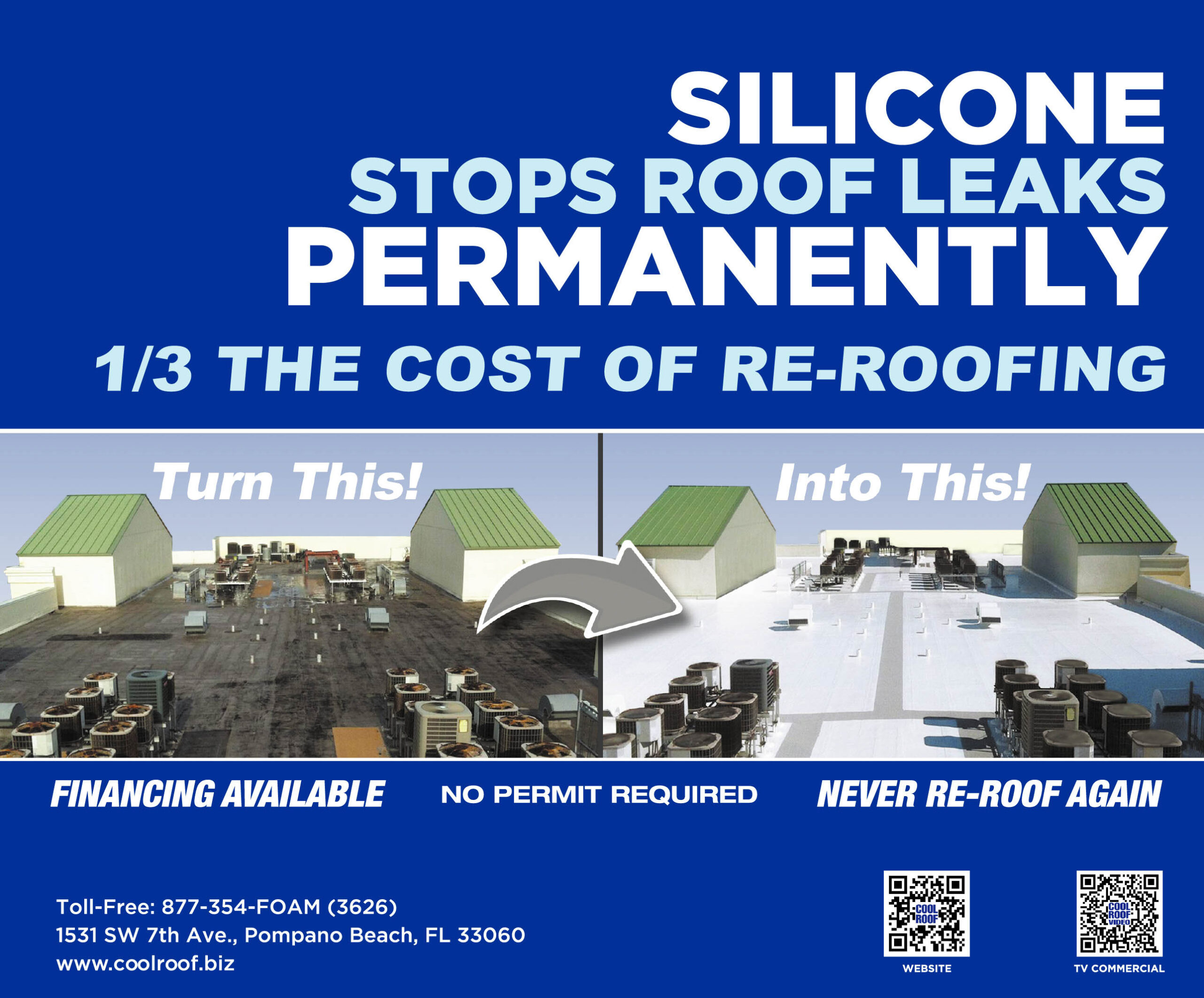 Silicone Roof Restoration - Cool Roof Foam & Coatings - Roof Coatings - Top Rated Commercial Roofer