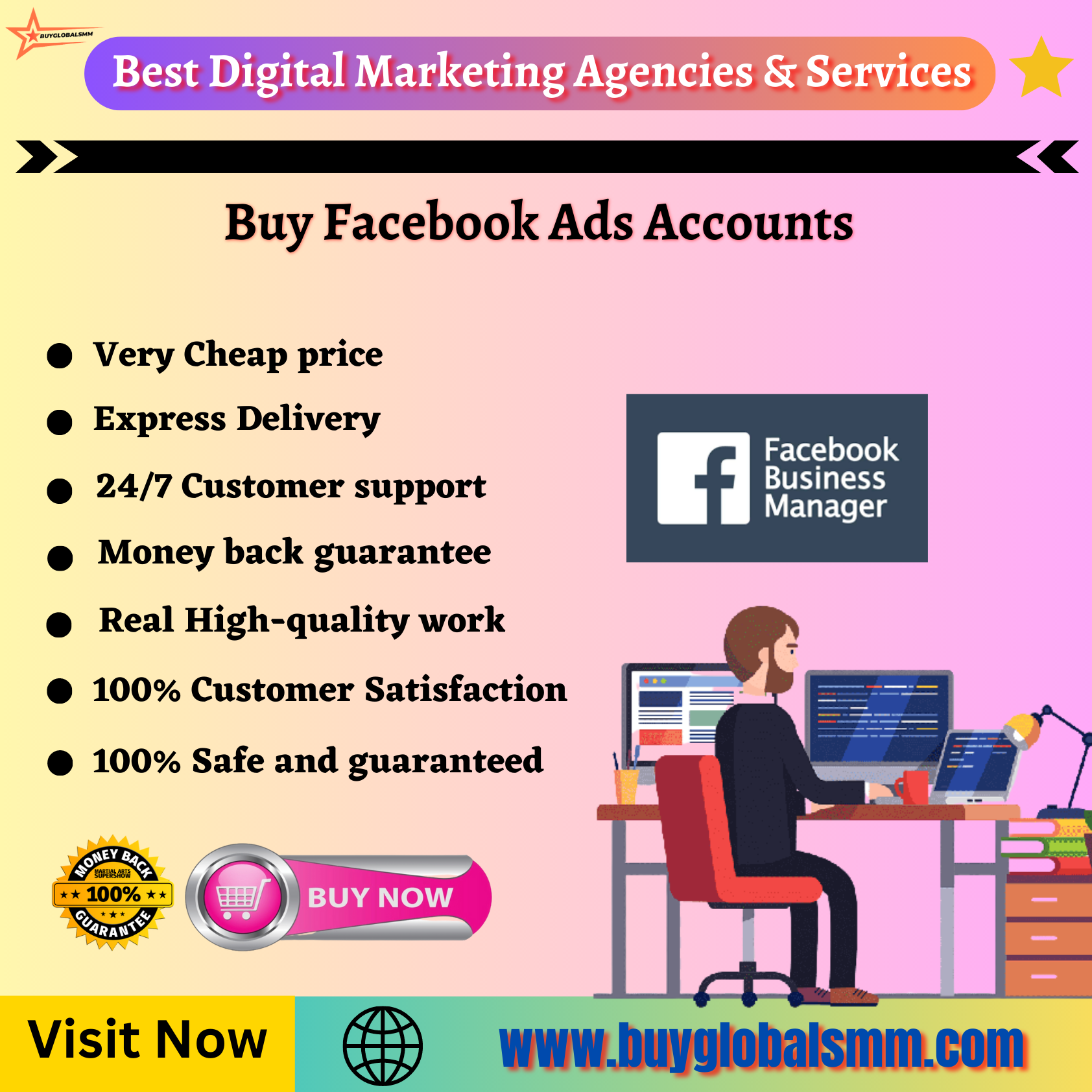 Buy Facebook Ads Accounts-100% full verified BM, & cheap...