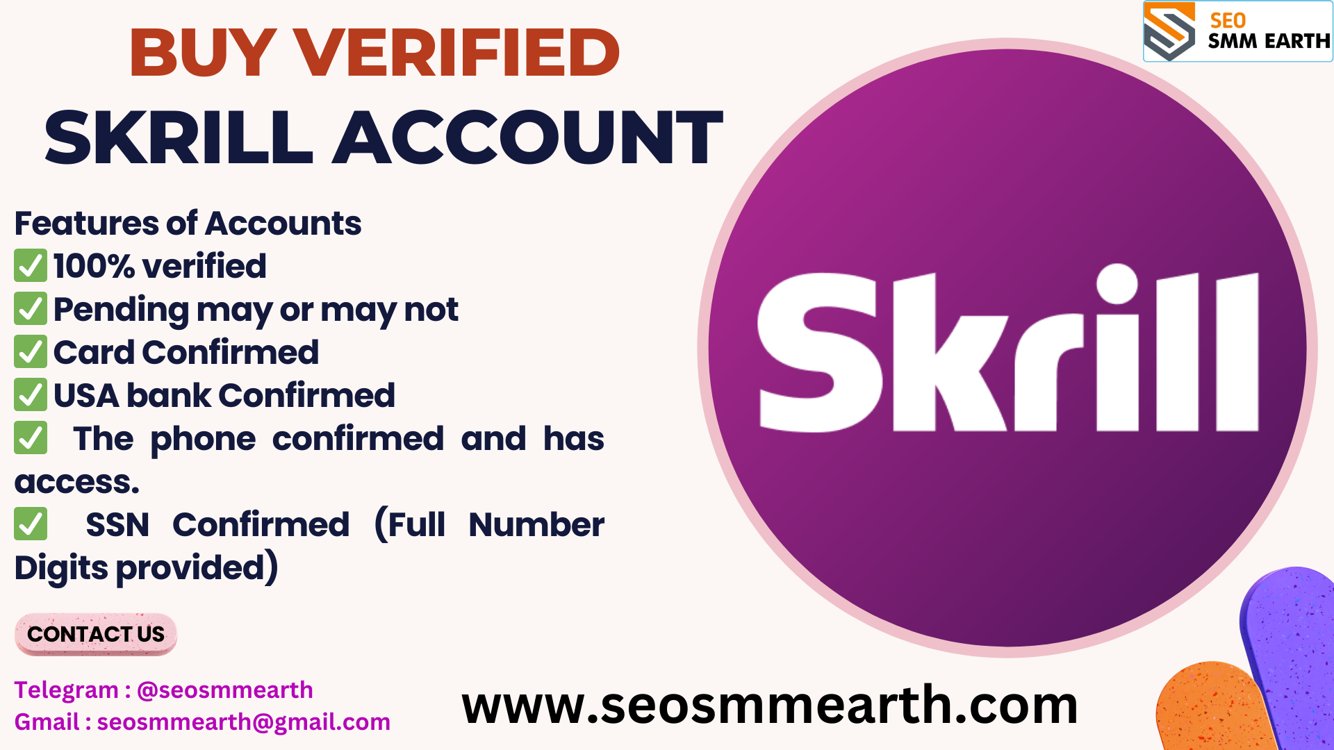 Buy Verified Skrill Account - 100% Positive Verified Cash App Account