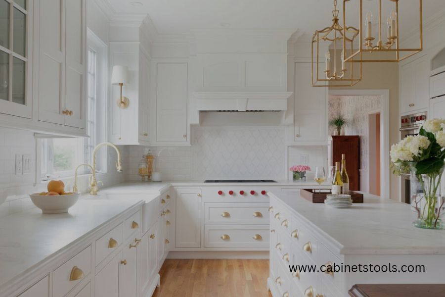 Creating a Timeless New Look With white kitchen cabinets with brushed gold hardware - Cabinets Tools