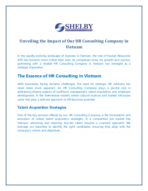 Unveiling the Impact of Our HR Consulting Company in Vietnam (1)